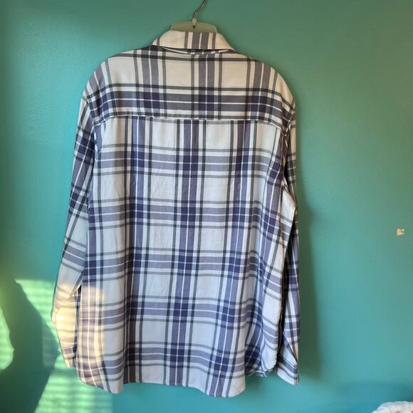 Jachs Girlfriend NY XL Purple White Plaid Flannel Shirt Long Sleeve Womens NWT - Picture 2 of 10